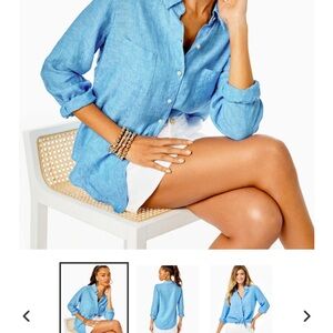 Lilly Pulitzer Light Blue Button-Down Shirt